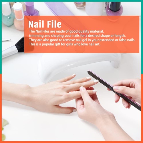 Nails File 20 PCS Double Sided Emery Board for Natural Acrylic Nails 100 120 ... - Picture 7 of 8