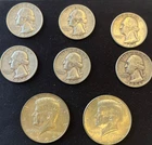 (6) 1954 90% Silver GW Quarters & (2) 1966 1967 40% Silver JFK Half-Dollars