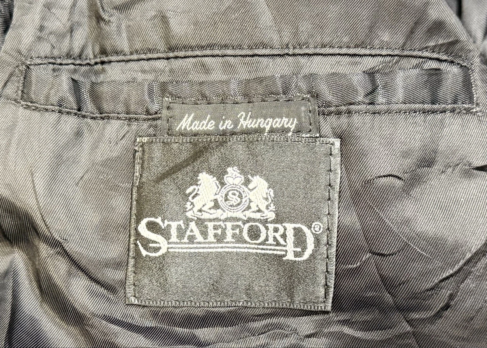Vintage Stafford Executive Single Breast Black Overcoat Sz 38 Cashmere Wool EUC - product detail image 7