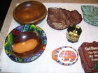 Vintage Lot Wood Bowls Paperweight Southwest Pottery Vase Peru Item and More — photo 2