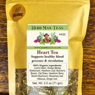 HEART TEA  - with Reishi Mushroom lowers blood pressure & heart palpitations