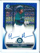 2023 Bowman Chrome Michael Arroyo Mega Box Mojo Blue Refractor /150 #BMA-MA
