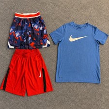 Nike Boys Youth Large 3PC Activewear Lot Dri-FIT 1 Shirt 2 Athletic Shorts EUC