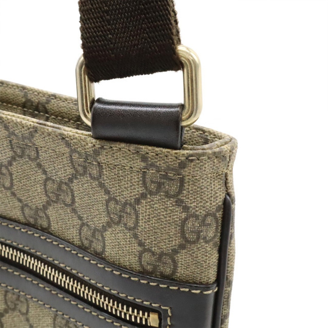 Gucci GG Supreme Shoulder Bag Crossbody Khaki Beige Used AB thumbnail 4