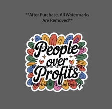 People Over Profits Sticker Waterproof Decal Business Love Gift Life NEW