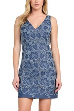 Guess Womens Caylee V-Neck Sleeveless Dress 8 Blue Ribbon - NWT $198