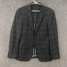 John Varvatos U.S.A. Blazer Mens 36R Gray Plaid Stretch Sport Coat Jacket Casual