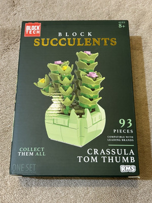 NEW, Block Succulents CRASSULA TOM THUMB Building Block Set 93 Pieces