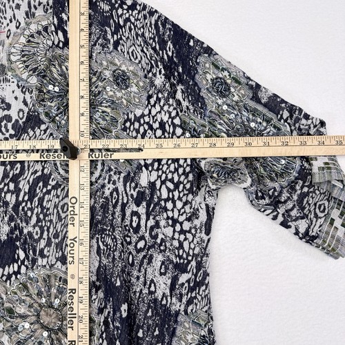 Soft Surroundings Emory Cardigan Sweater Large / XL Floral Embellished Sequin - Picture 9 of 10