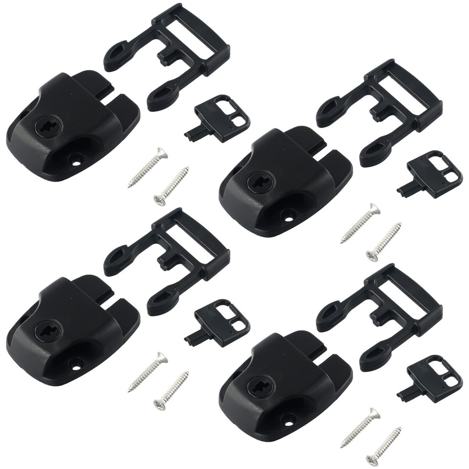 4 Set Spa HotTub Cover Broken Latch Repair Kit Clip Lock Withkey And