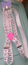 New nwt Claires pink bow glasses mustache suspenders nerd chic humor cute Womens