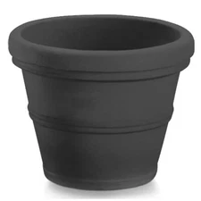Garden Elements (#BC2614SC94) Turin Round Outdoor Plastic Planter, Black 14"