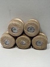 lot of 5 vintage DMC 20 tan crochet Superba - NEW old stock 175 yds 160 MET