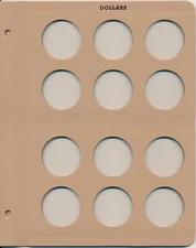 Dansco Coin Album Blank Page - US Large Dollar (Eisenhower, Morgan, Peace) $1