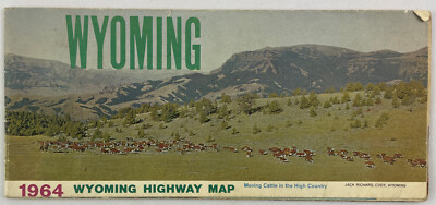 Wyoming Highway Map, 1964, Vintage