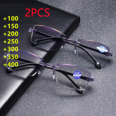 2Pcs Sapphire High Hardness Anti-blue Far And Near Dual-use Reading Glass Reader
