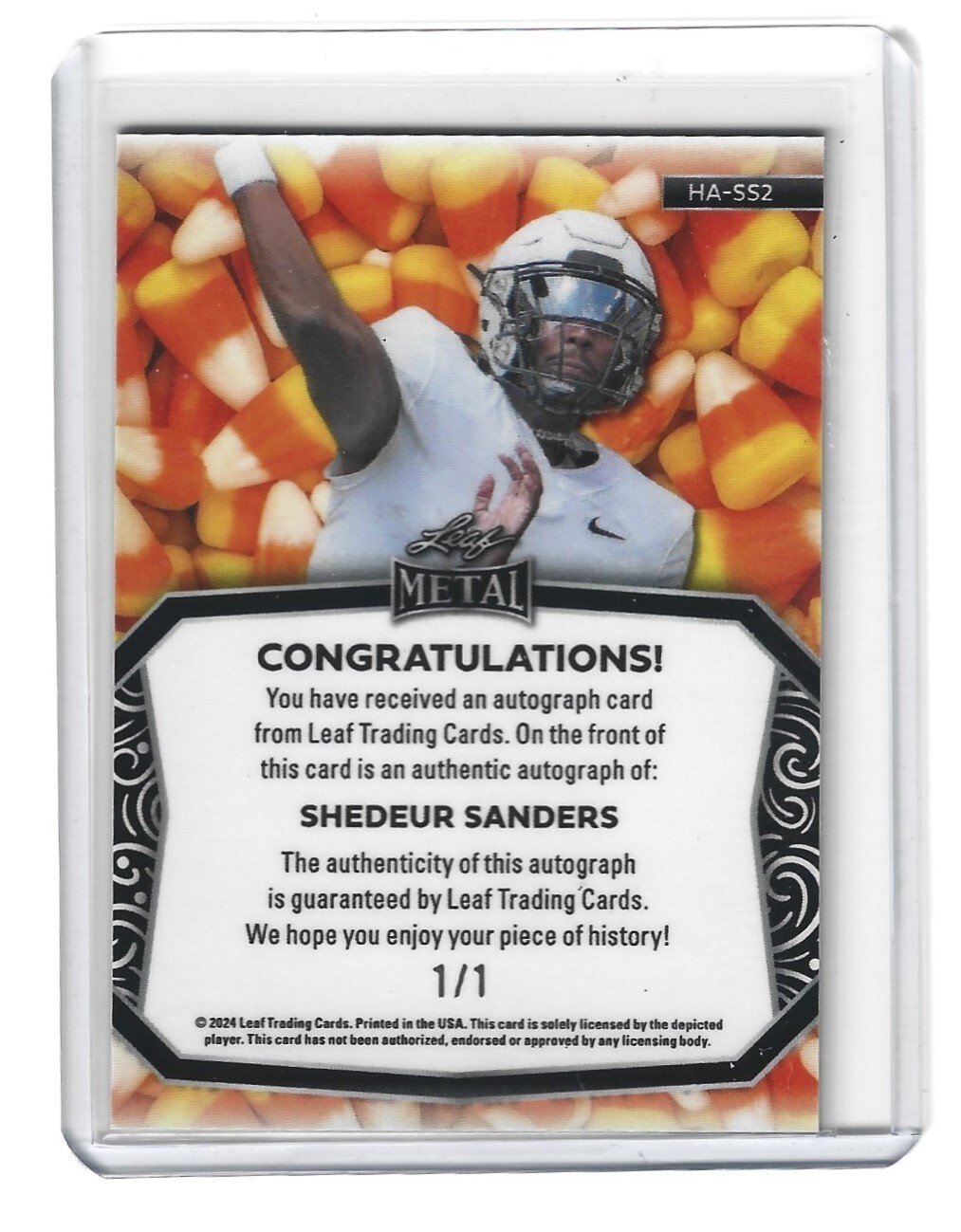 2024 Leaf Metal Halloween Shedeur Sanders Auto HASS2 Candy Corn 1/1 eBay