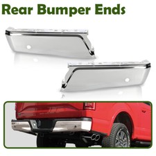 Chrome Rear Bumper Ends W Park Fit For 15-20 Ford F150 Left Right Set Chrome Rear Bumper Ends W Park Fit For 15-20 Ford F150 Left Right Set