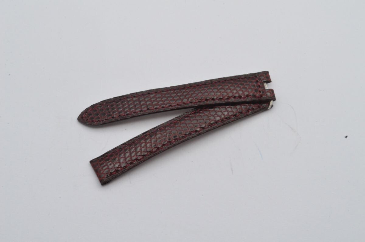 Cartier 13mm Red Leather Bracelet with Fold-Over Clasp 12mm Size 13-12