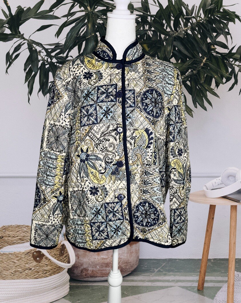 Vintage Quilted Button Down Jacket Medium - image 1