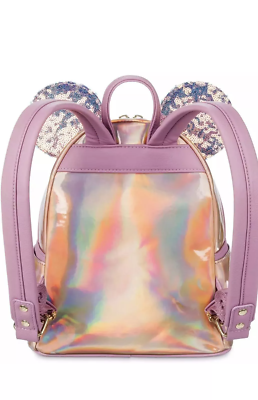 Disney Loungefly Minnie Mouse Earidescent Mini Backpack  display picture 2