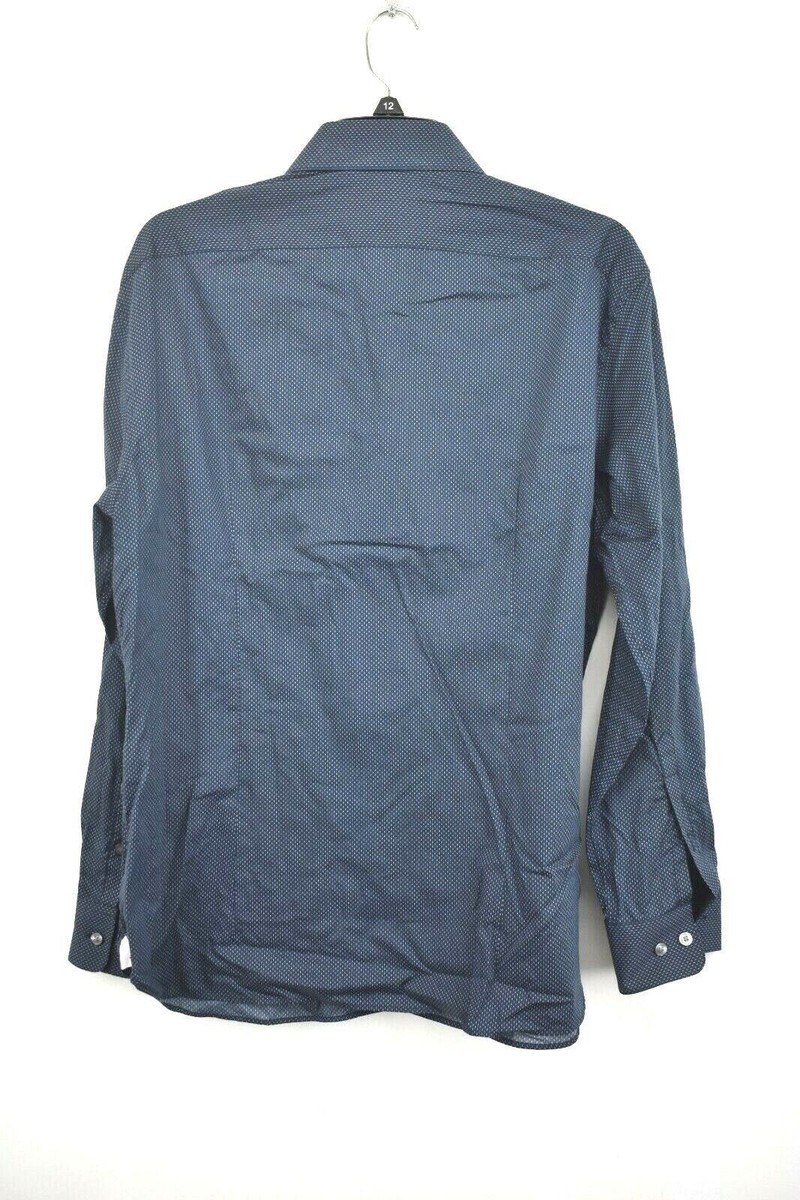 Chemise Homme John Varvatos USA - Coupe Slim, Bleu Ardoise, 100% Coton - Taille L - Très Bon état Occasion