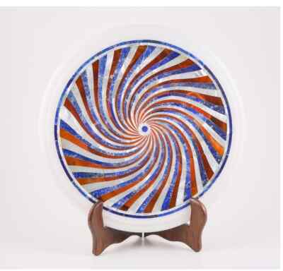 18'' White Marble Table Top Coffee Center Inlay pietra dura Mosaic Home Decor