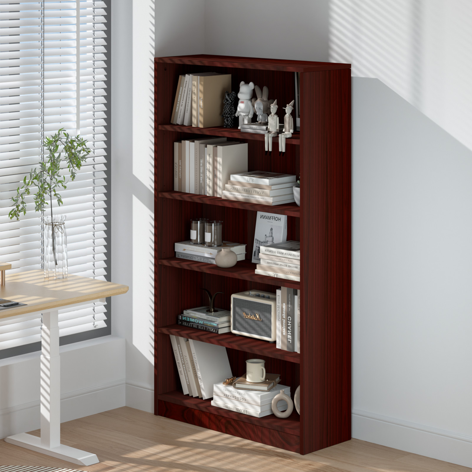 5 Layers Modern Wooden Bookshelf, Bedroom, Office, Living Room,Library Bookcase