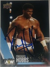 POWERHOUSE HOBBS SIGNED AUTOGRAPHED 2022 AEW 1ST EDITION UPPER DECK CARD #56 WOW