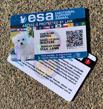 ESA ID CARD EMOTIONAL SUPPORT REGISTRATION EMOTIONAL SUPPORT ANIMAL HOLOGRAPHIC