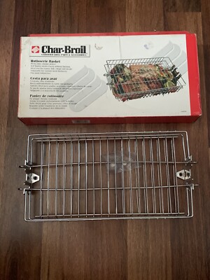 Char-Broil Rotisserie Basket Chrome New Heavy Duty Chrome Plated Adjustable