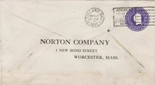 U.S. NORTON COMPANY, Bond St, Worcester 1935 Number Slogan Pre Paid Cover  47754