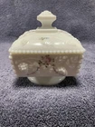 Vintage Westmoreland Hand Painted Milk Glass Beaded Grape Candy Dish