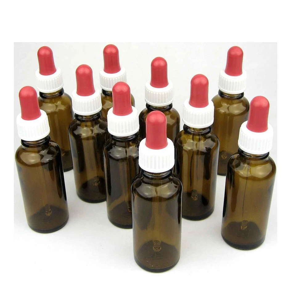 Sala Braunglasflasche DIN 18 Pipettenflasche Pipette weiß-rot 10 x 30 ml