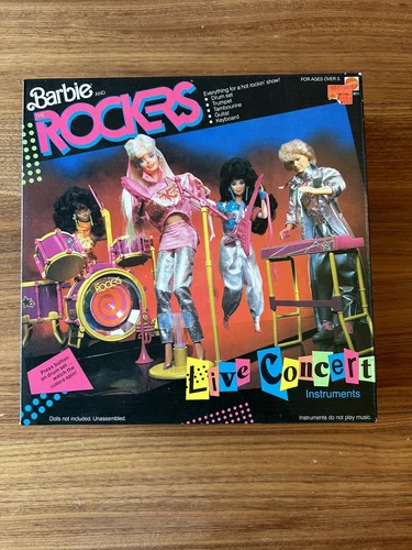 1986 Barbie & the Rockers Live Concert Instruments Set #3611 NRFB