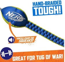 Nerf Dog Vortex Chain Tug Dog Toy with Durable Braided Nylon, 25"