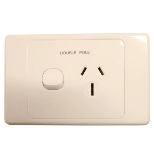 Single 15Amp Powerpoint / GPO Outlet - DOUBLE POLE - Picture 1 of 3