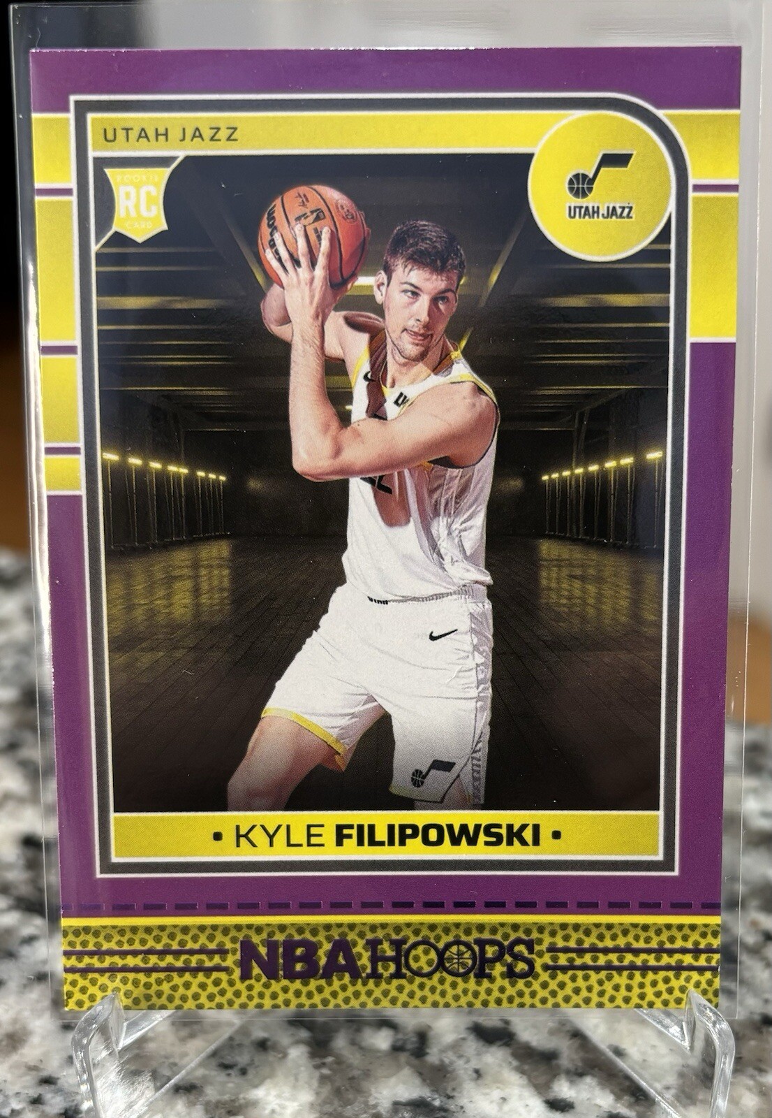 2024-25 Panini NBA Hoops Rookies #262 Kyle Filipowski, Purple parallel Utah Jazz