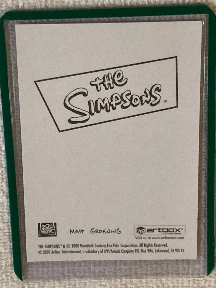 The Simpsons 2000 Artbox Card #20 BASE Ex/Ex+ Sleeved! - Image 2 of 2