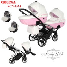 JUNAMA CANDY V2 DUO SLIM  STROLLER TWIN PRAM 3in1 CARRYCOT PUSHCHAIR CAR SEAT