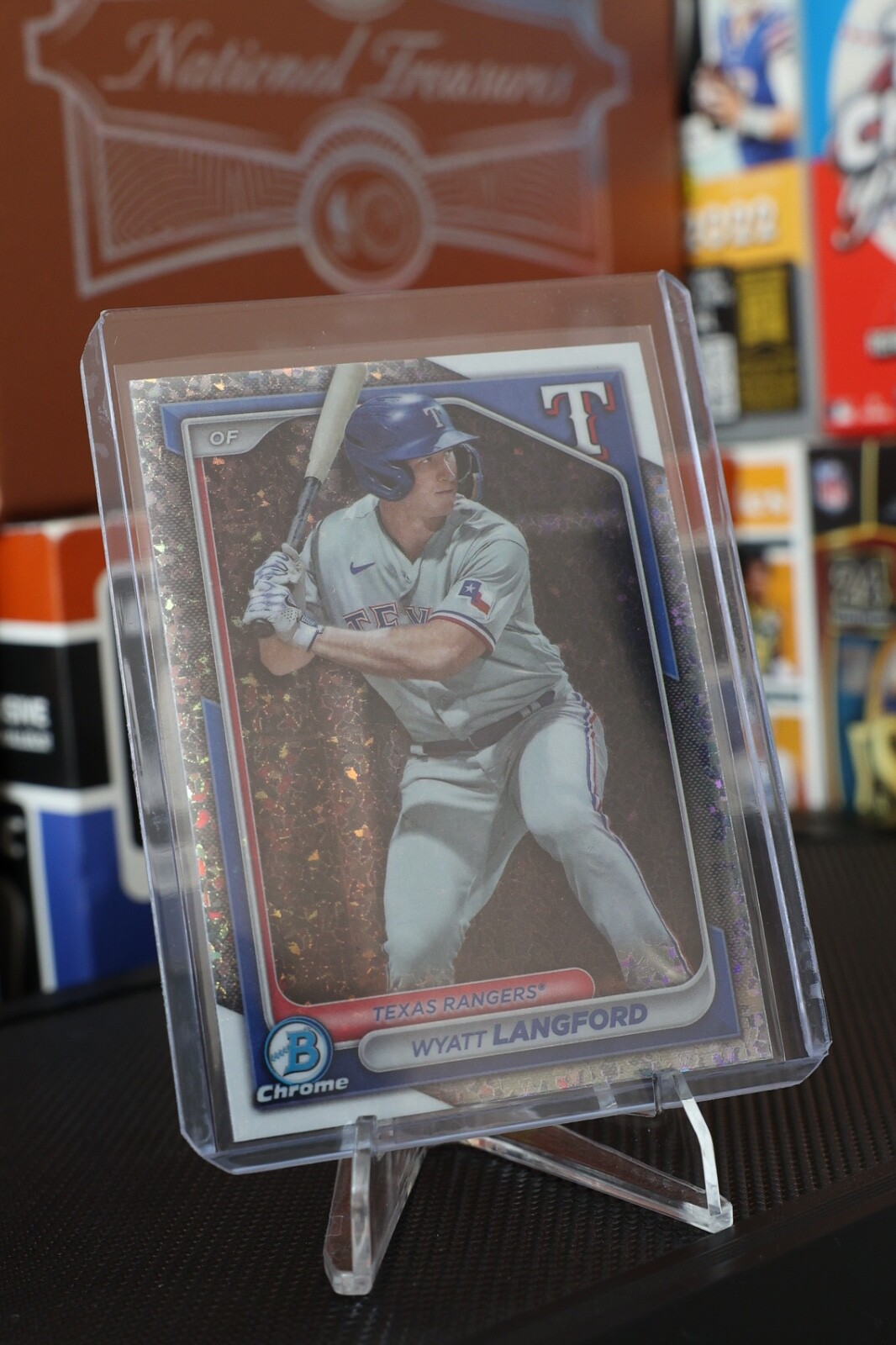 2024 Bowman #BCP-64 Wyatt Langford Chrome Prospects Mini-Diamond Refractor