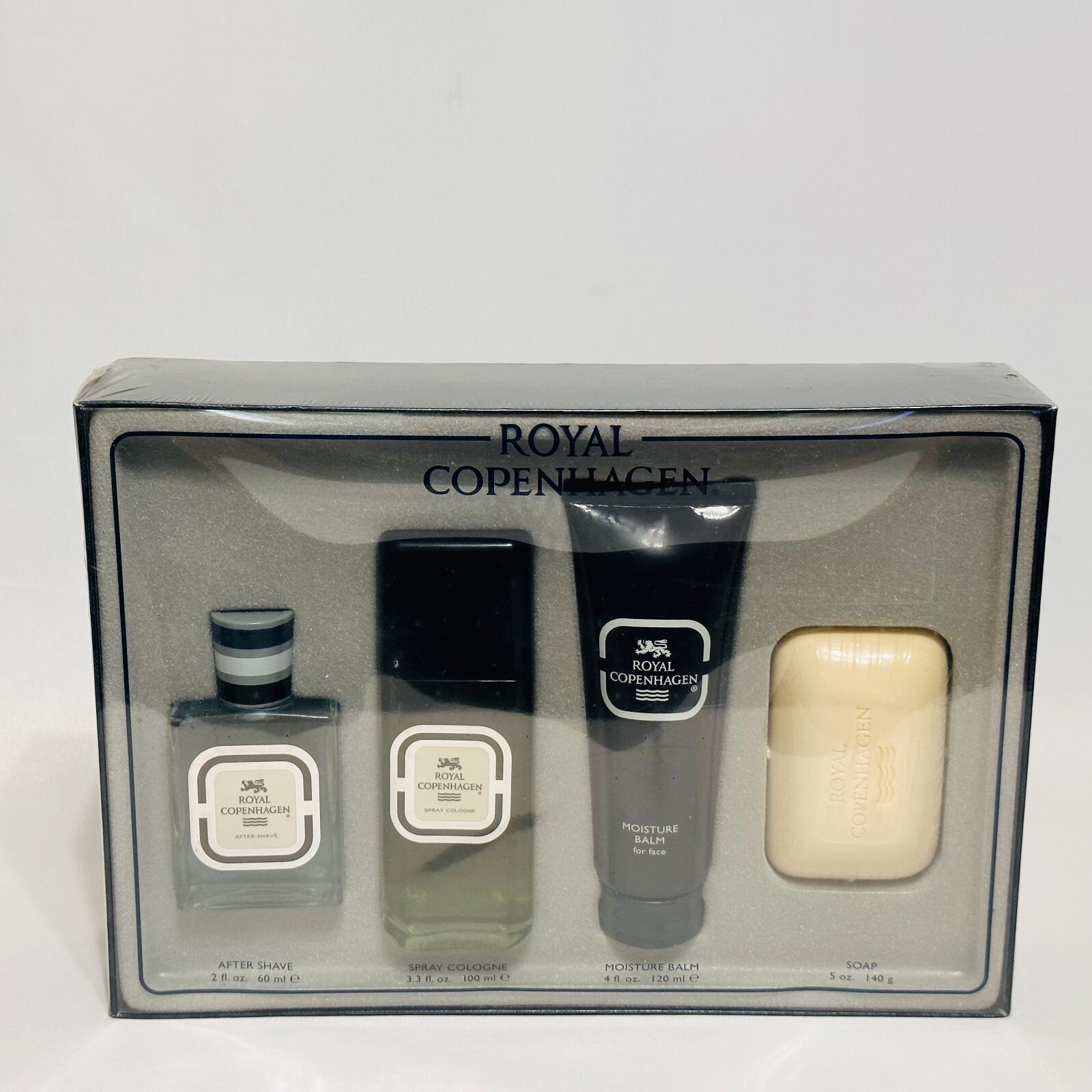 Royal Copenhagen 4pcs Men Set 3.3oz Cologne Spray + aftershave + balm ...