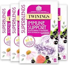 Twinings Superblends Immune Support Tea Blackcurrant Raspberry Elderberry 4x 20