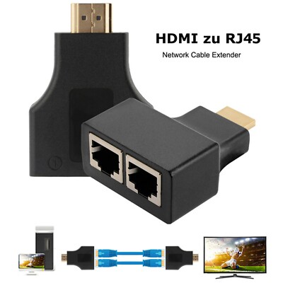 C26C HDMI zu RJ45 Port Adapter Extender Netzwerk LAN Ethernet Cat5e CAT6 1080p 