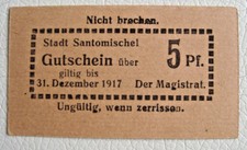 Notgeld Stadt Santomischel (Posen/Polen:Zaniemyl)Gutschein 5 Pfennig 1917 (1894