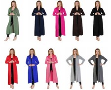 Women Maxi Long Length Boyfriend Cardigan Collared Top Long Full Sleeve Floaty..