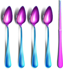 Grapefruit Spoons & Knife Set, Stainless Steel Utensils with Serrated Edge & Thi