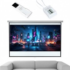 LEINWAND BEAMER HEIMKINO 203x203cm MOTOR FFB BEAMERLEINWAND 120" 16:9 4:3 1:1