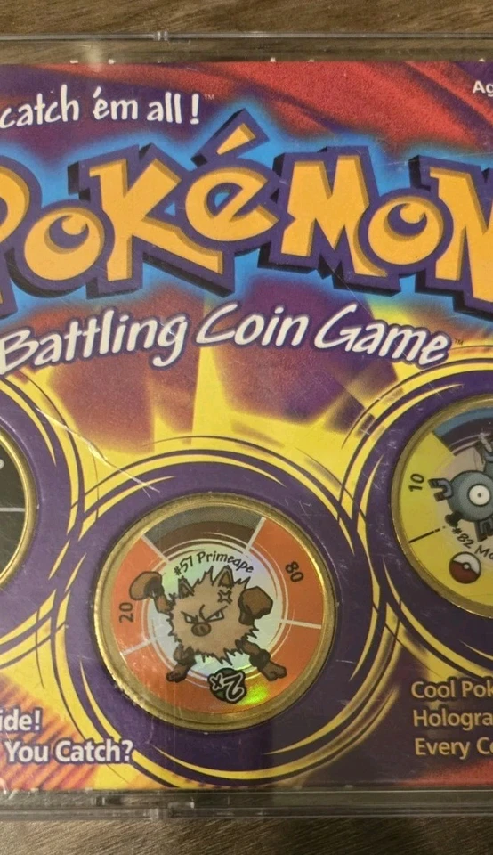 Hasbro 1999 Pokemon 3 Battling Coin Game Collector Set Ekans Primeape Magneton - Image 4 of 4