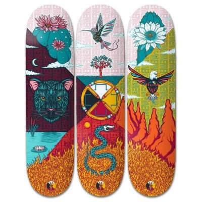 Zeichenbretter The Medicine Wheel Komplettset 3 Skateboard Decks 8,25''